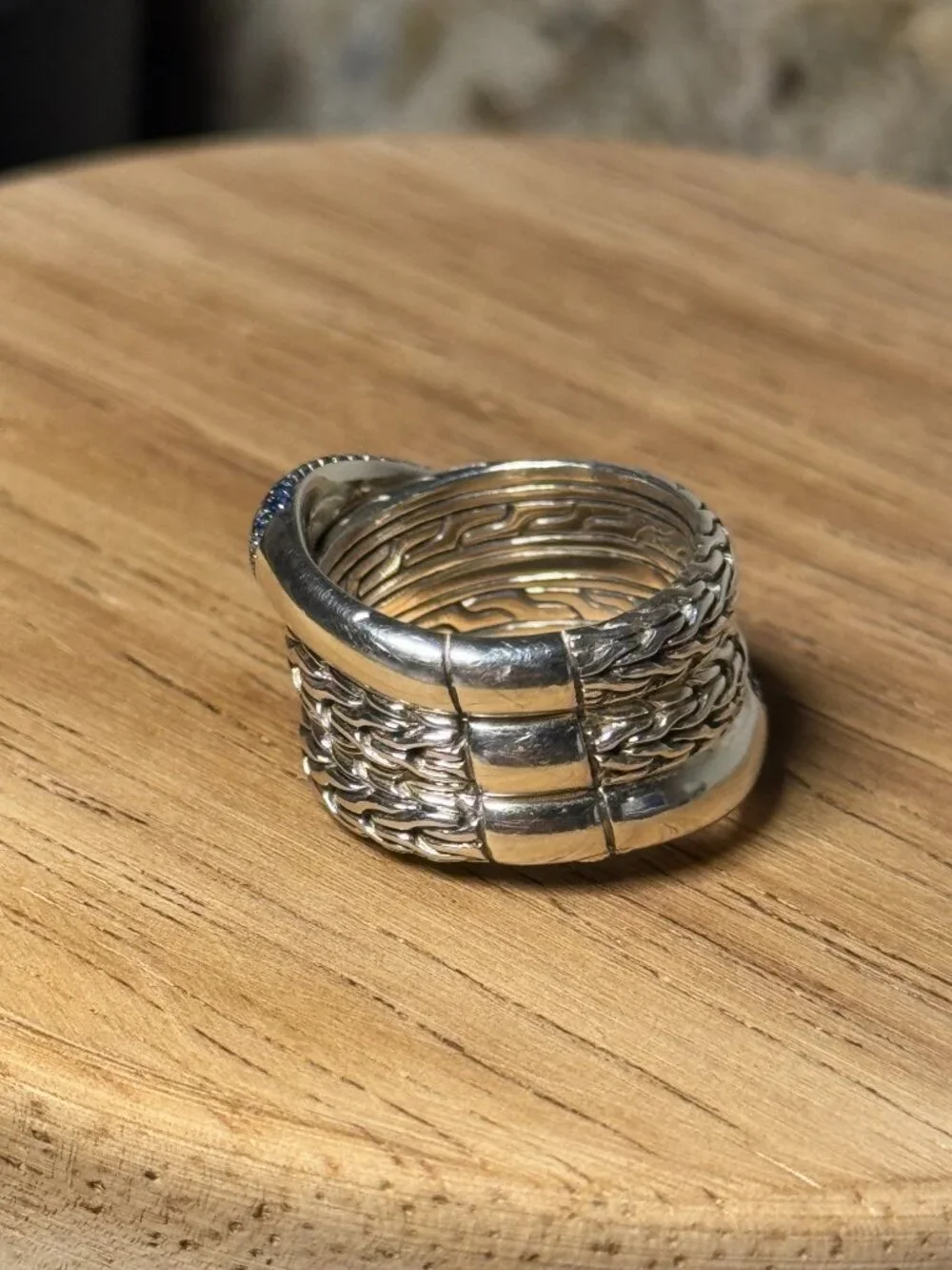 JH Essential Pavé Crossover Ring, Sterling Silver, Gemstones